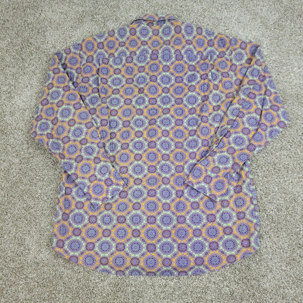Alan Flusser Mens Large Multicolor AOP Floral Button Down Long Sleeve - Picture 3 of 6